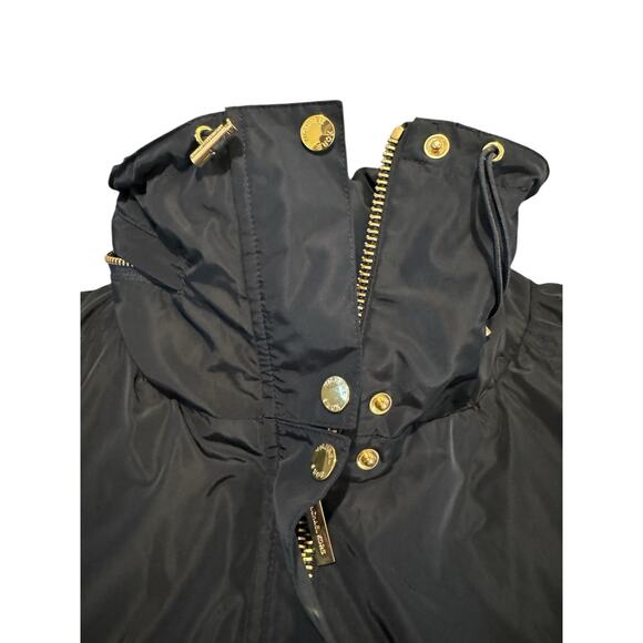 Michael Michael Kors Blue Gold Zip Hooded Jacket Sz S 1/2 Sleeve Lightweight - Picture 8 of 10